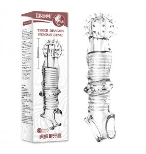 PLEASE ME - Tiger Dragon Penis Sleeve (Transparent)